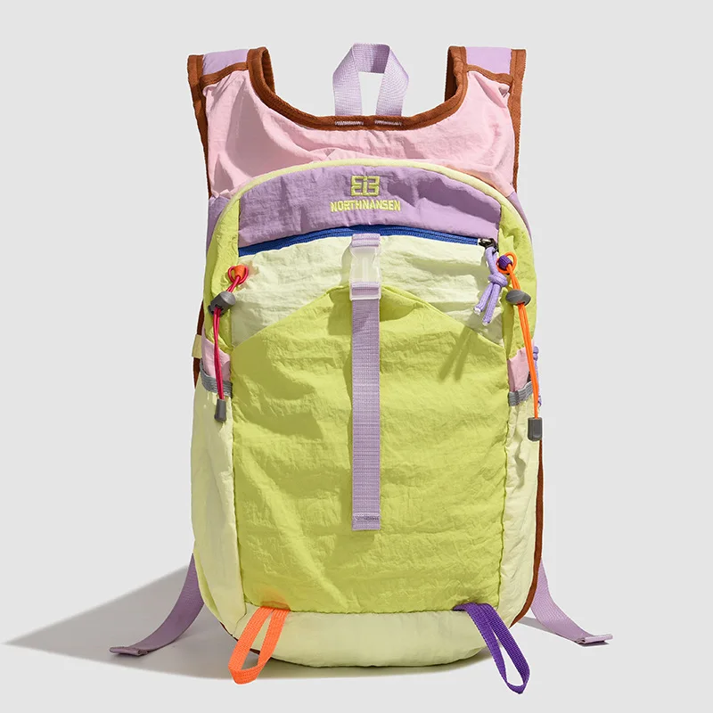 حقيبة ظهر من النايلون المربوط بالألوان، حقيبة ظهر مضادة للماء لركوب الدوبامين الشباب، حقيبة يد خفيفة الوزن ذات سعة كبيرة