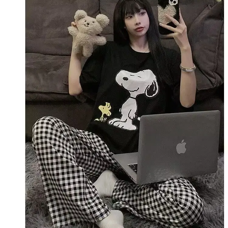 Black plaid pants