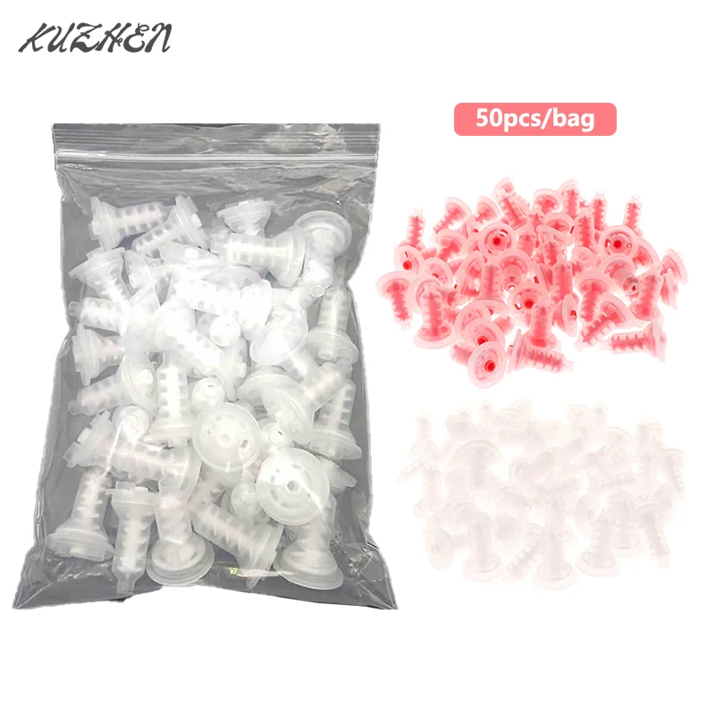 

50pcs Dentistry Material Dental Dynamic Mixing Tips Impression Nozzles Dentist Silicon Rubber Head Pentamix Mixing Machine