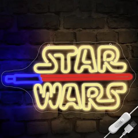 게임 네온 사인 Lightsaber Led 표지판 GameRoom 장식 게임 아트 라이트 게임 룸 바 파티 게임 표지판 남성용 십대 게이머