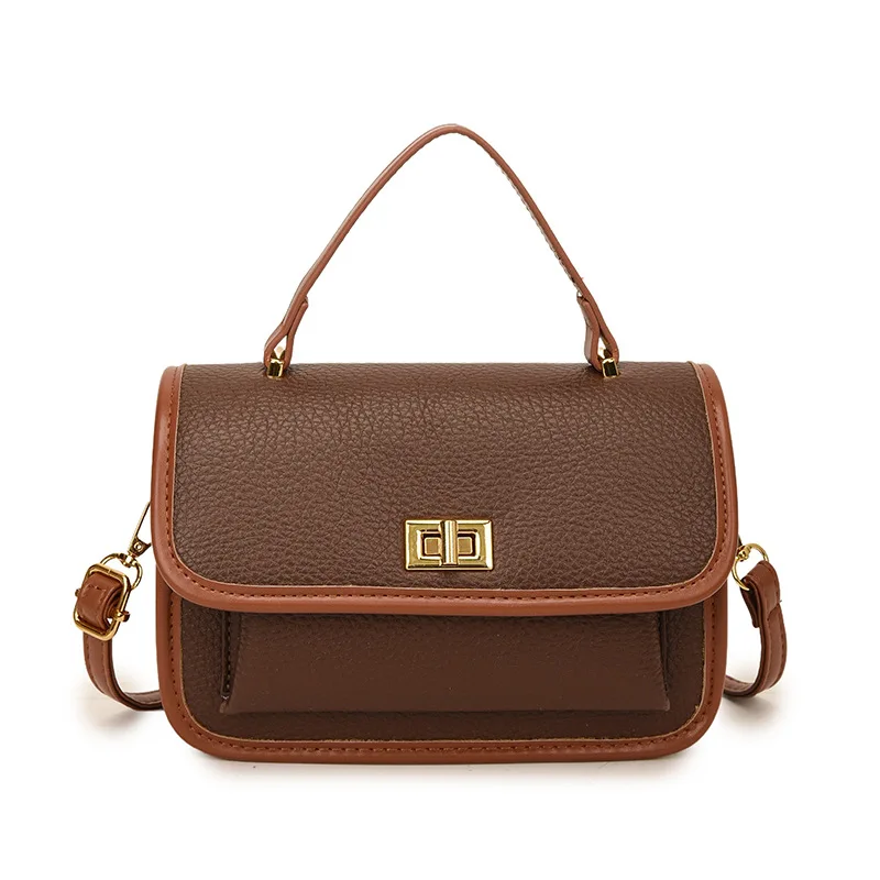 Sac fourre-tout Vintage carré à blocs de couleurs pour femmes, sac à bandoulière texturé, sac à bandoulière de Niche, sac de jour à nuit de Luxe, automne 2025 ​