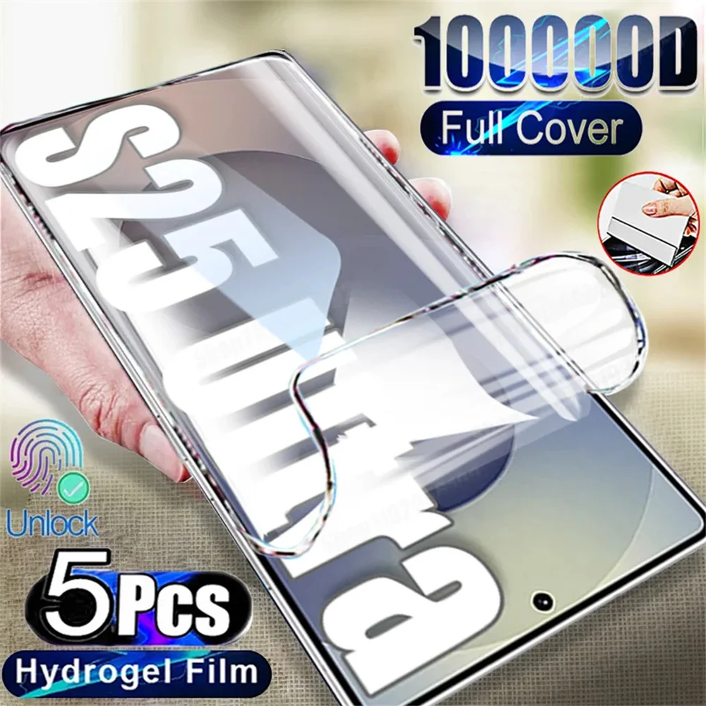 

5PCS Hydrogel Film For Samsung S25 S24 S23 S22 Ultra S21 FE S20 S10 S9 Plus Screen Protector For Galaxy Note 20 Ultra 10 9 Film