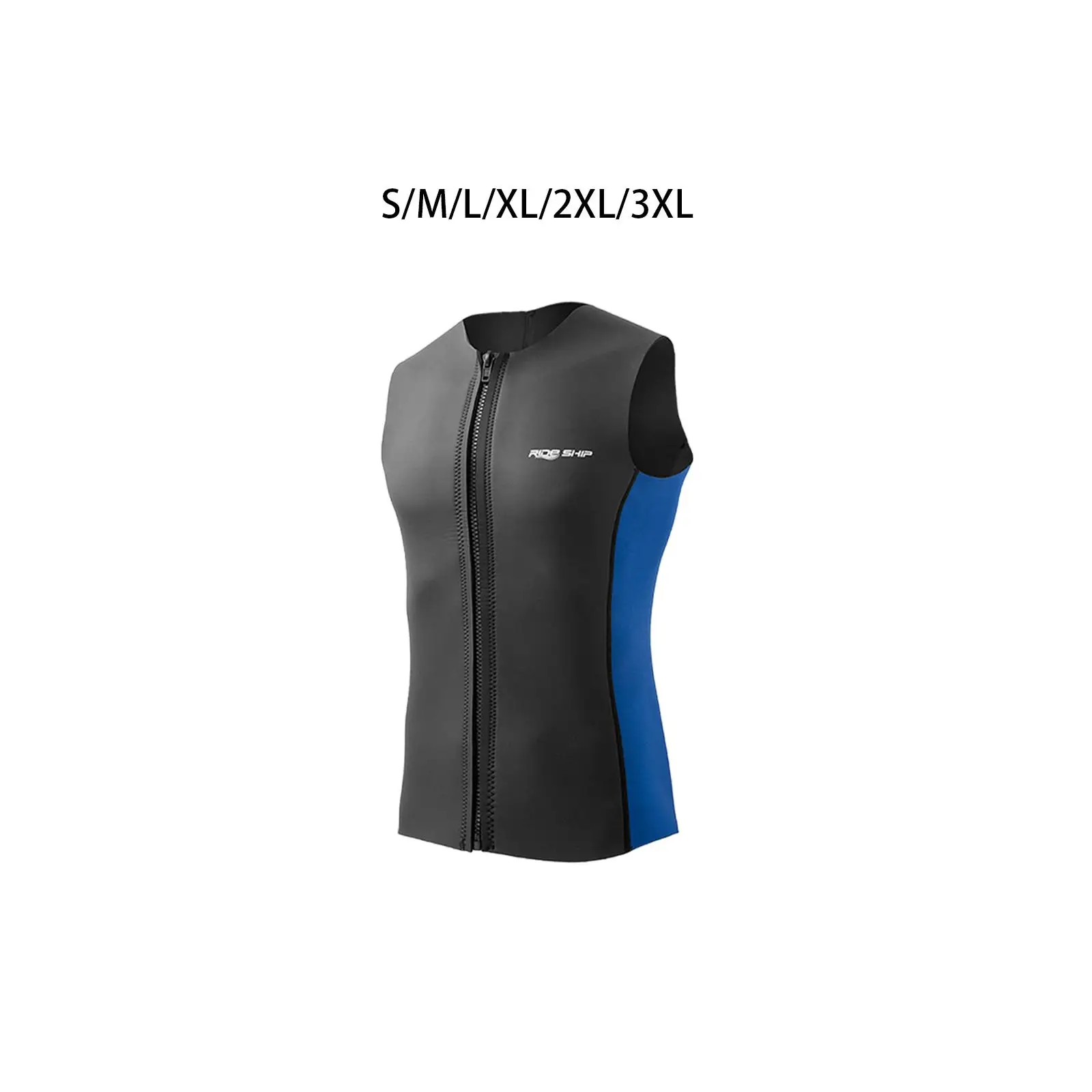 Wetsuit Top Keep Warm Sleeveless Neoprene Diving Vest Zipper Diving Vest for Snorkeling Kayaking Water Sports Surfing Canoeing