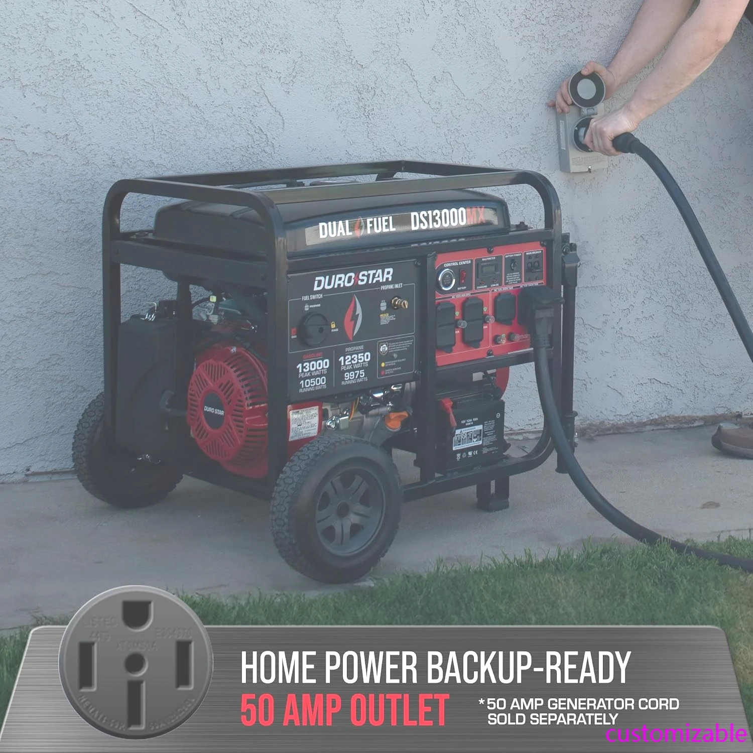 

DS13000MX 13,000-Watt 500cc Dual Fuel Portable Generator