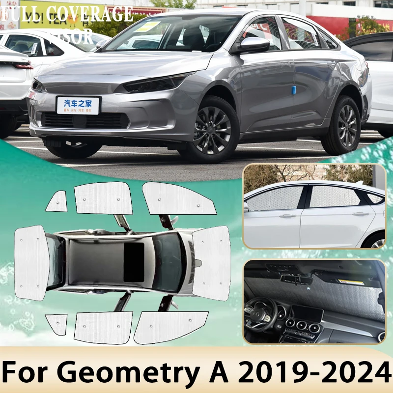 

Car Coverage Sunshades For Geely Geometry A 2019~2024 Full Surround Windshield Side Windows Shaby Visor Sticker Auto Accessories