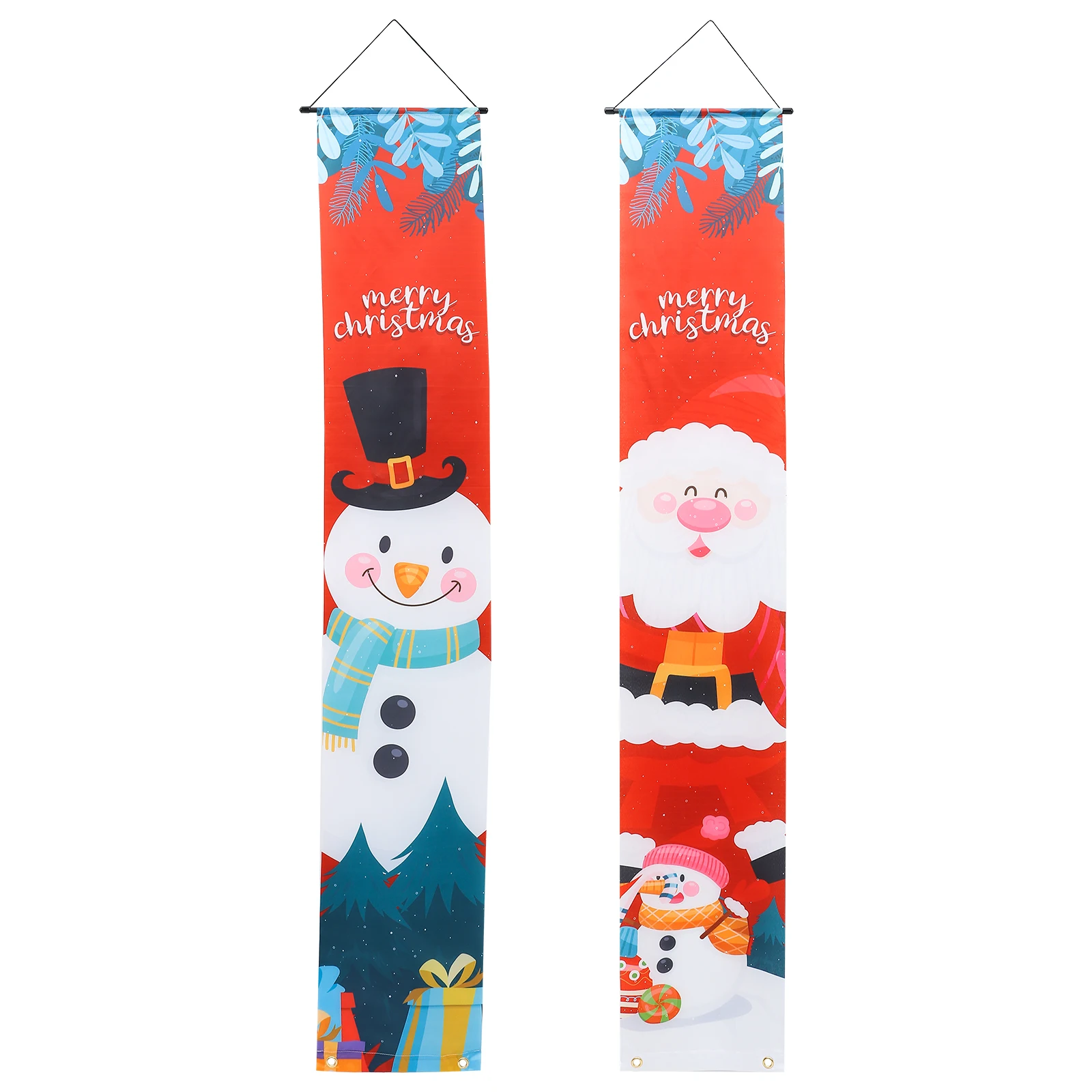 

Couple Door Curtain Christmas Decorative Banner Holiday Party Decoration Porch Sign Reusable Cloth Cover for Home