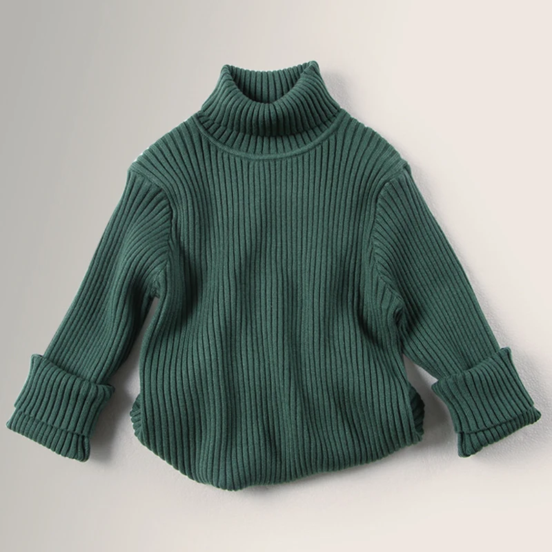 Autum Baby Boys Girls Sweaters Turtleneck Solid New Baby Kids Sweaters Soft Warm Long Sleeve Turtleneck Winter Sweaters Knitwear