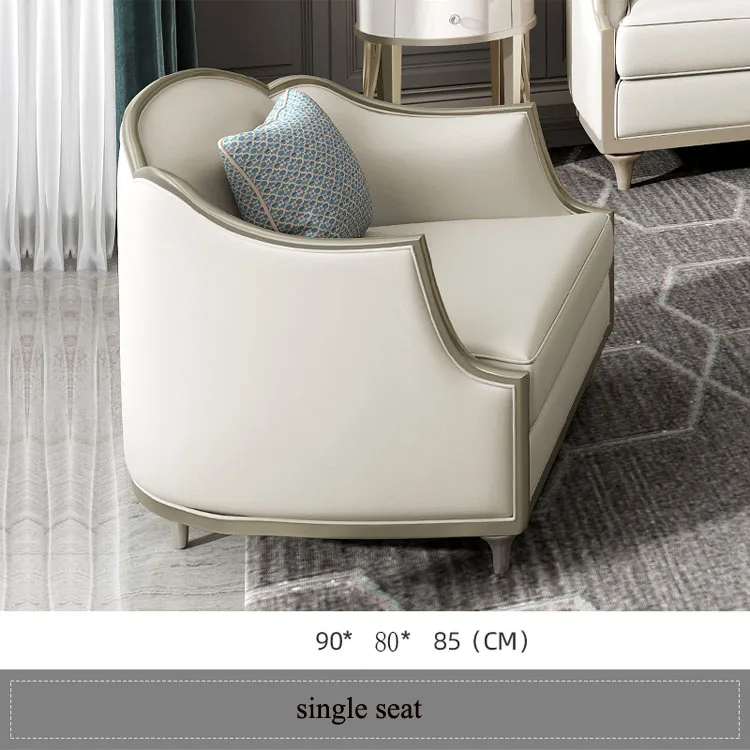 American Light Luxury Living Room Sofa Combination Modern Comfortable Leisure Sofa Furniture Coffee Table Combination