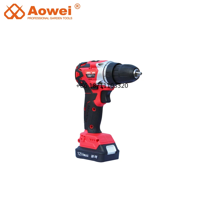 Good Quality 18V Cordless Electric Drill Set with impact  One Charger Plastic Box Li-ion Cordless Hammer Drill