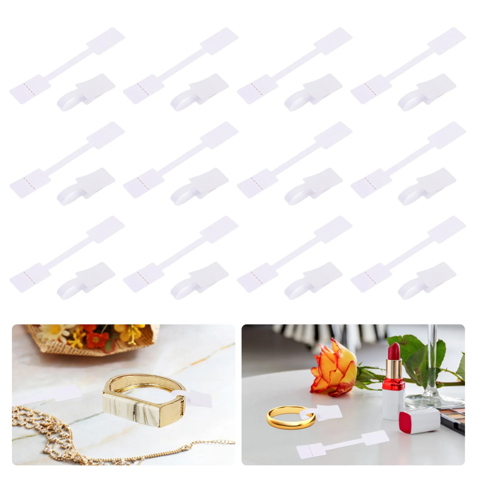 

200 Pcs Square Ring Label Pricing Tags Kraft Price Labeler Labels Paper Jewelry for Jewellery