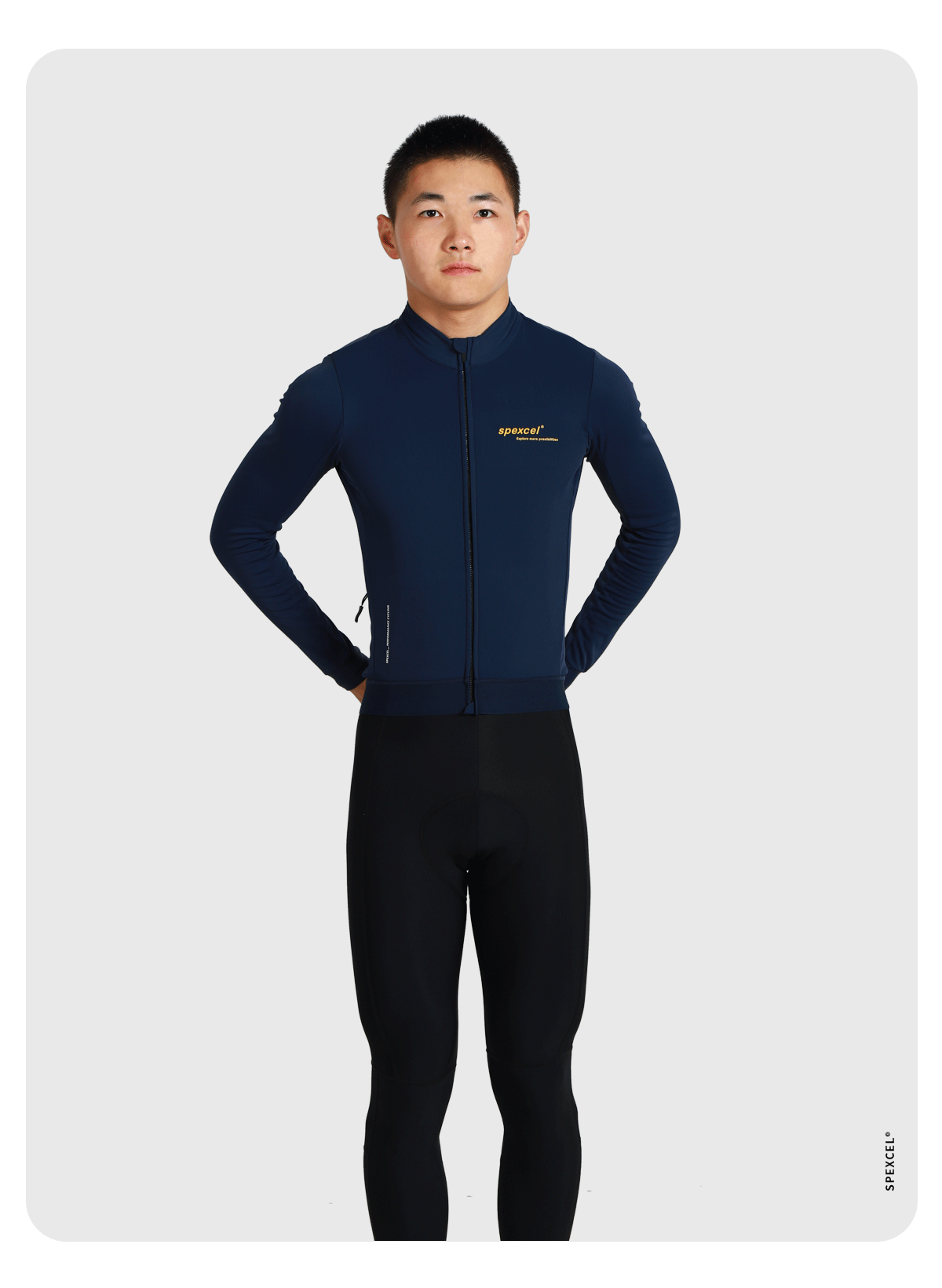 SPEXCEL 2023 Winter PRO AERO 3.0 Thermo-Fleece-Radtrikots Langarm Race Fit Nylon-Thermostoff Warm und atmungsaktiv – Detail 9