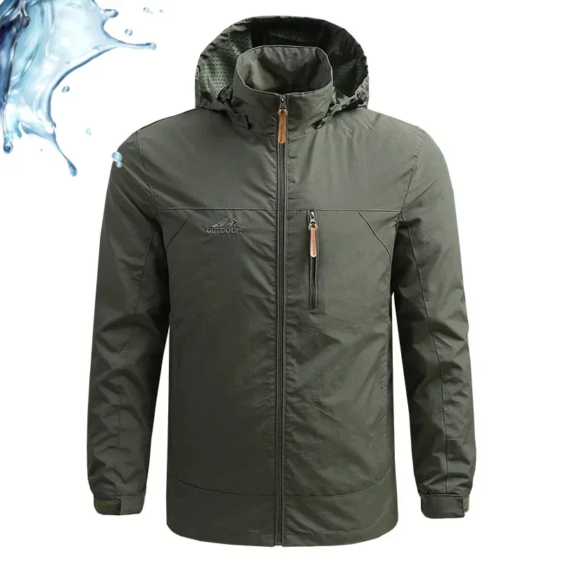 Hiking Waterproof Jacket Men\'s New Autumn Casual Sports Detachable Hooded Coat Field Mountain Climbing Travel Thin Windbreaker