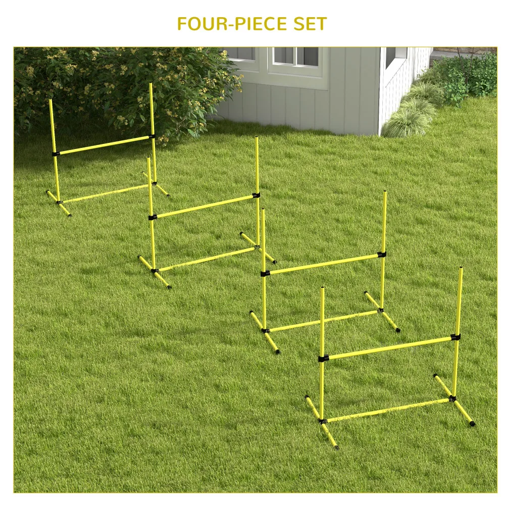 

4 Piece Dog Agility Training Equipment for Dog Agility Course with Adjustable Height Jump Bars