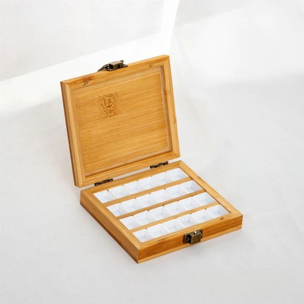 

Wooden Art Paint Box Lockable Palette Portable Painting Storage Case Watercolor Acrylic Gouache Artist Hobby Drawing Supplies