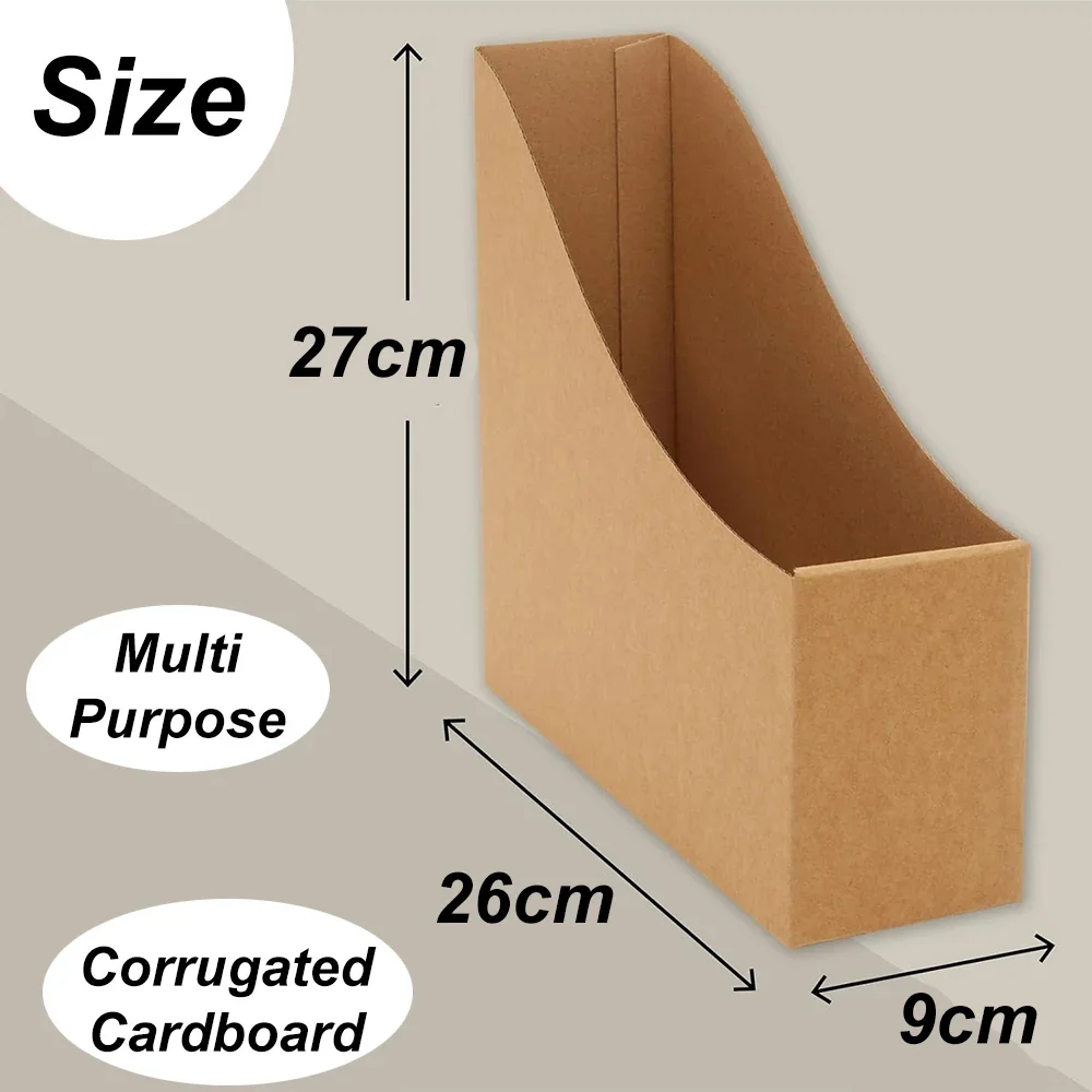 3/5PCS Magazine Files Kraft Paper Material Cardboard File Holder Standing Magazine Books Documents Storage Rack Desk Organizer