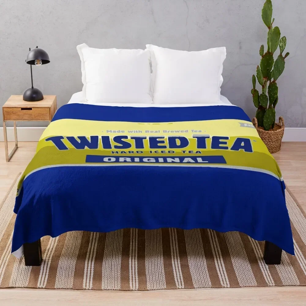 

Basic Twisted Tea Can Tall Boy Throw Blanket Anti Shedding Soft Fuzzy Blanket for Home