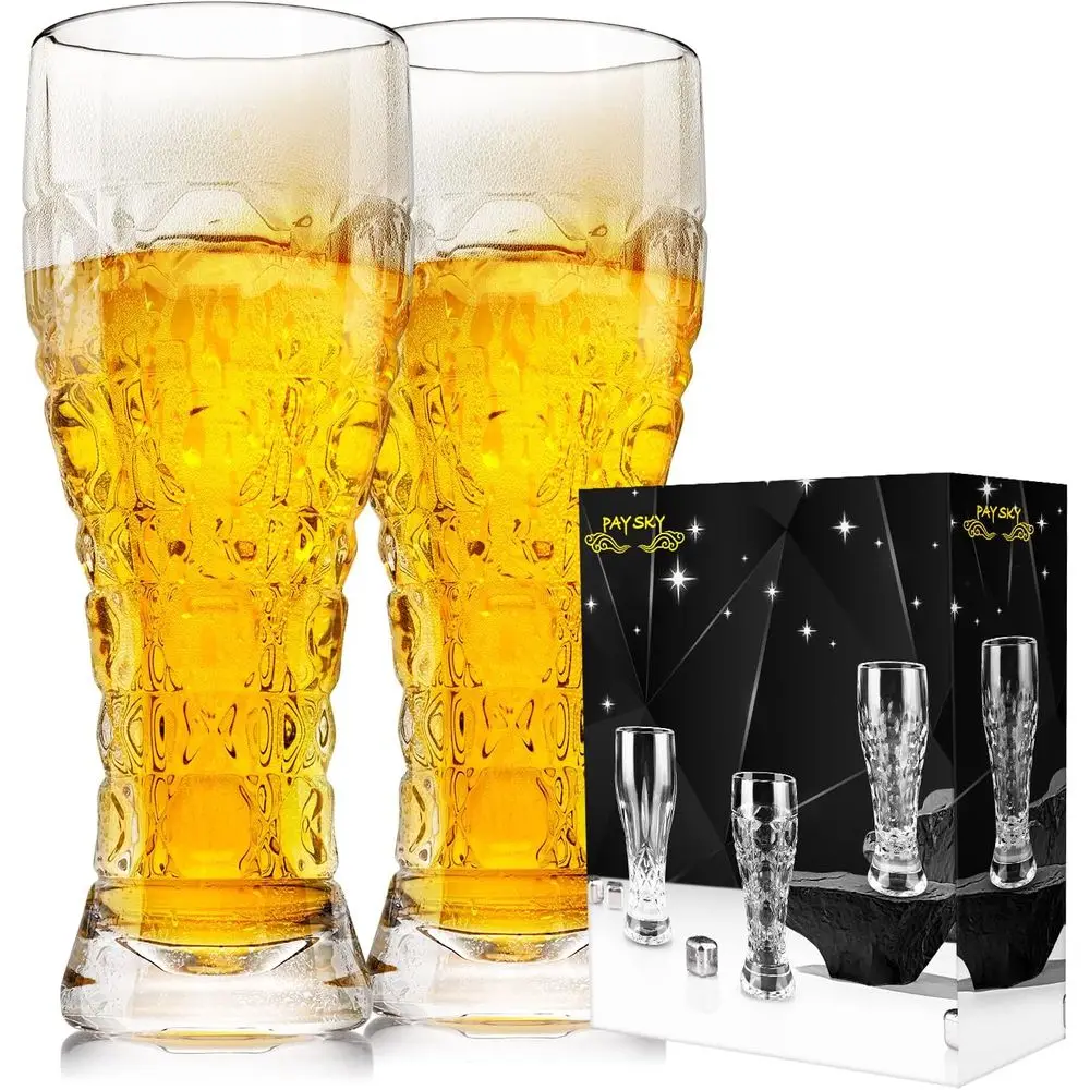 Set of 2, 17 oz Aroma-Retaining Glasses, Ideal for Drinking, Tall Cups, Mugs, and Glassware Gifts for Men