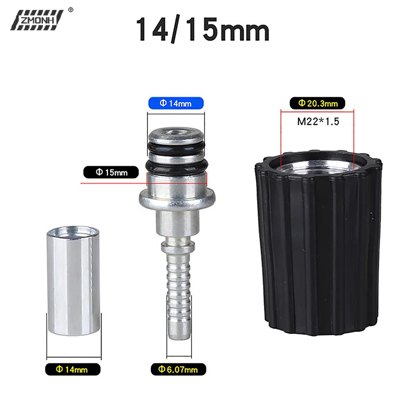 

[H]High Pressure Washer Hose Insert Fittings D14 D15mm Ring Nut M22 Car Washer Water Cleaning Hose Pipe Fitting Twist Connector