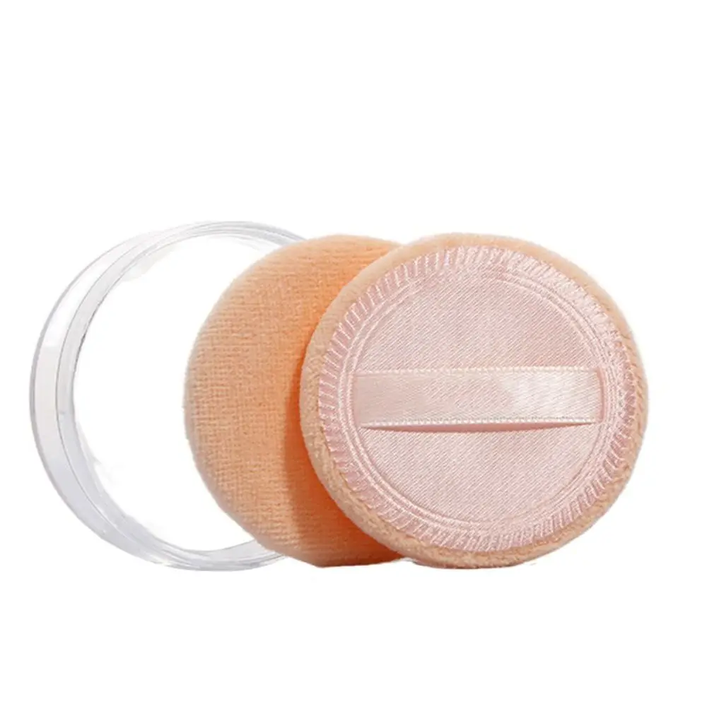 Esponja de polvo de maquillaje redonda y suave, esponja cosmética de terciopelo pequeña y suave, almohadillas de tela de algodón, esponja de polvo suelta satinada para niña, 2/6 Uds.