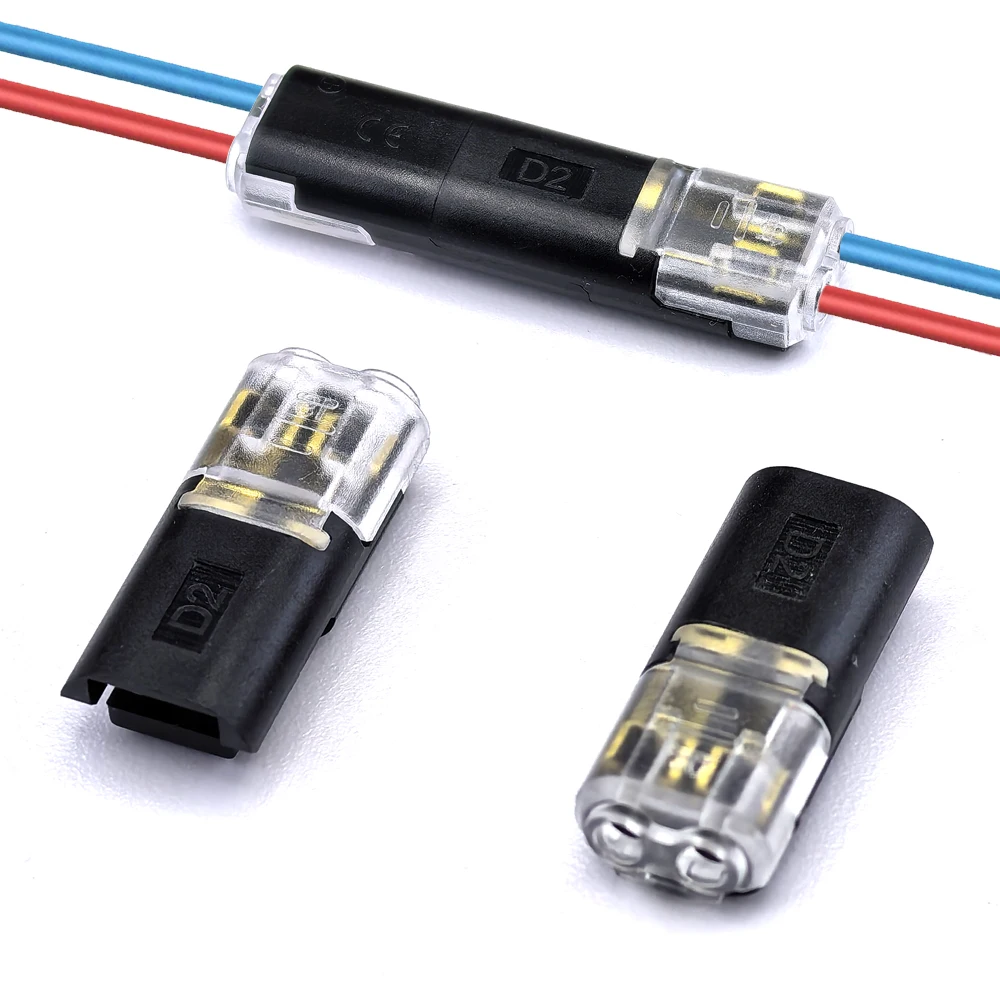 10/30/50 قطعة سلك توصيل موصل طرفي ، 2-pin ثنائي الاتجاه المكونات في كابل مشبك موصل تيار مستمر قفل غطاء مناسبة LED