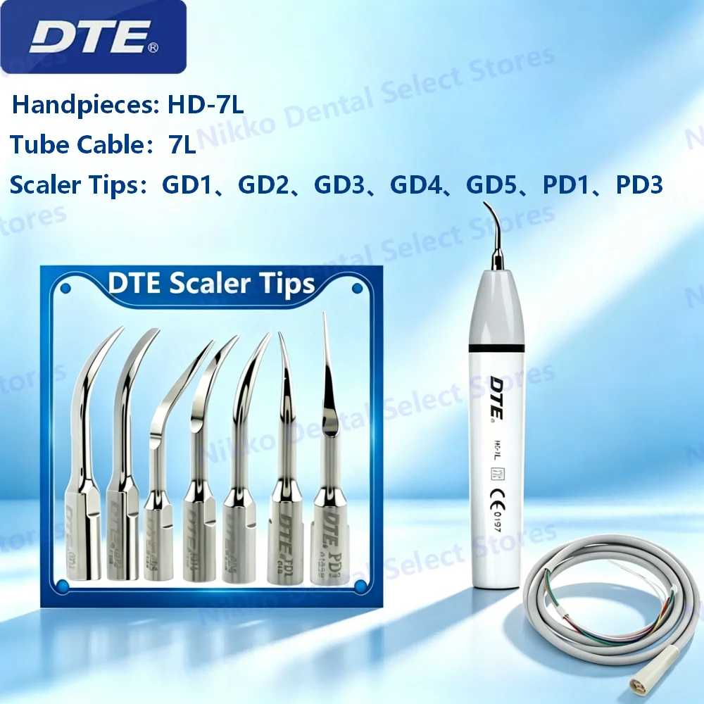 Dental Ultrasonic Piezo Scaler Handpiece HD-7L with LED Fit Original DTE Handle /Tips /Cable TubeTeeth Whitening