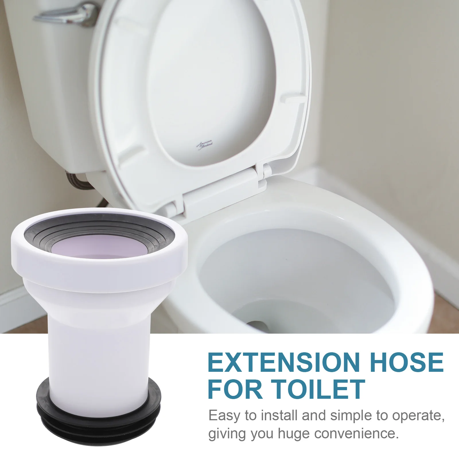 

Toilet Seal Ring Extension Pipe Anti-leak Drain Connector Odor-proof Simple Design Easy Install Rear Outlet Lengthen