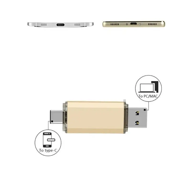 

652F USB Type-C USB Flash Drive OTG Drive 8/16/32/64GB USB 2 in 1