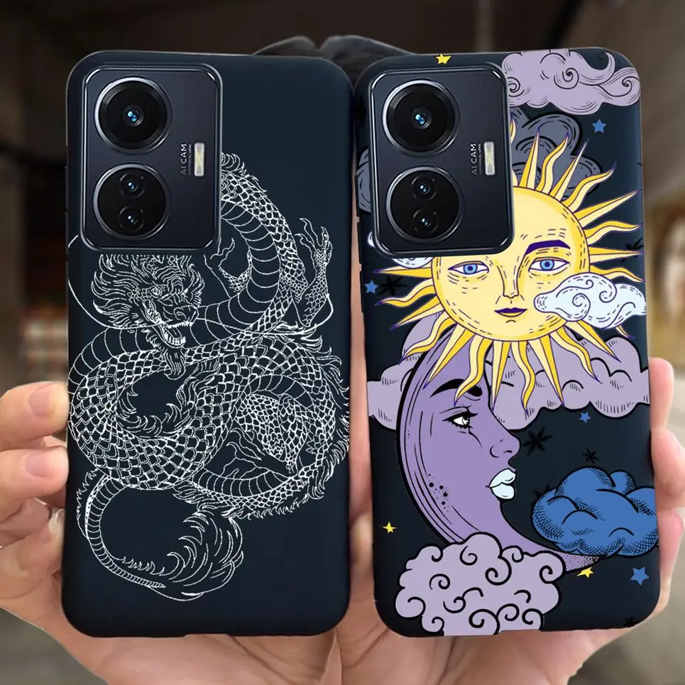 Casing kartun hewan lucu untuk Vivo Y55 4G 5G, pelindung silikon mewah untuk Vivo Y75 4G 5G Fundas silikon Bumper gaya keren