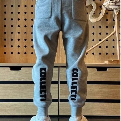 남성용 화이트 덕 다운 패딩 보온 스웻팬츠, 신축성 허리 드로스트링 포켓, 두꺼운 조거 바지, 스트리트웨어, 가을 겨울 