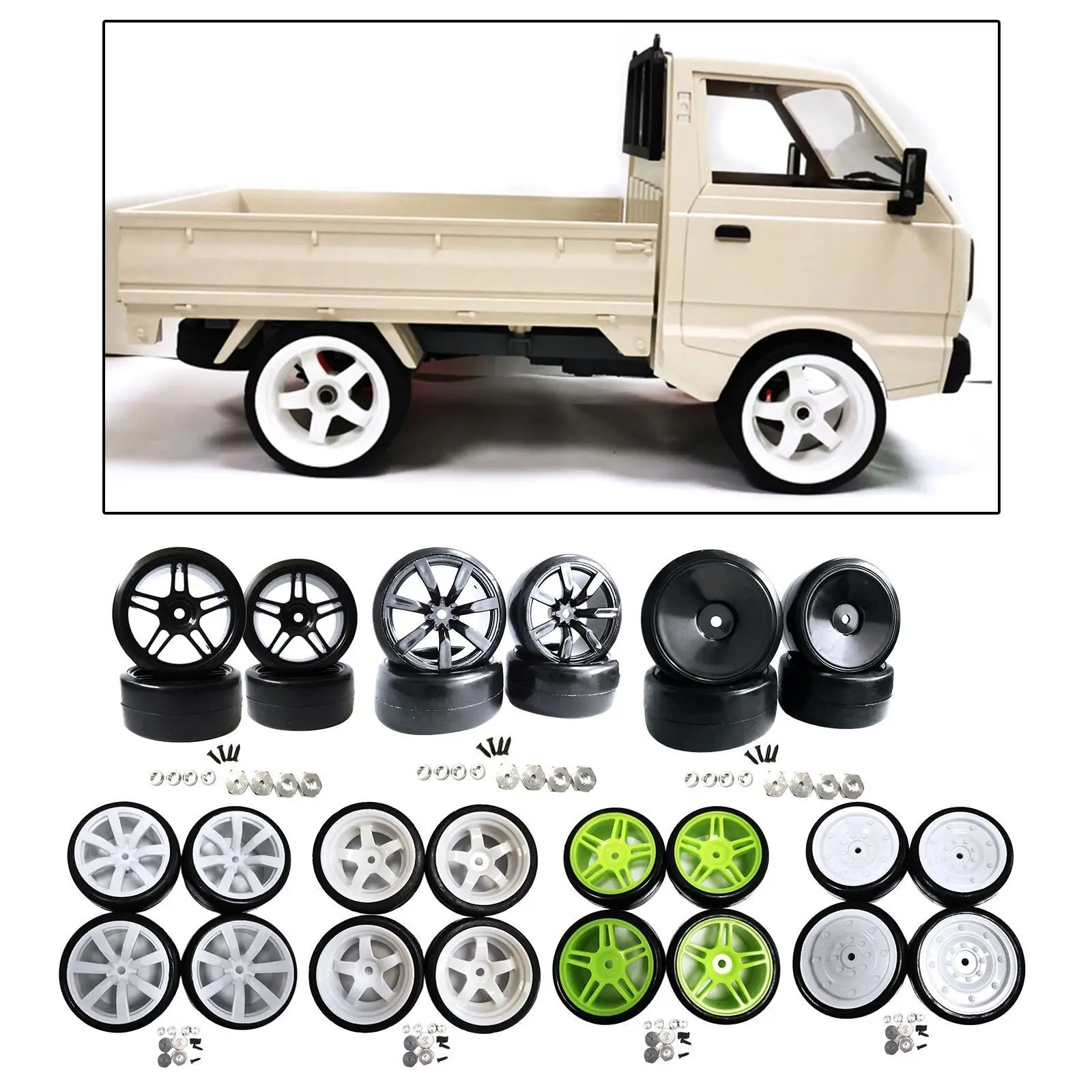 4 pieces Rubber with Hubs and Combiners for per per per RC Truck Parts