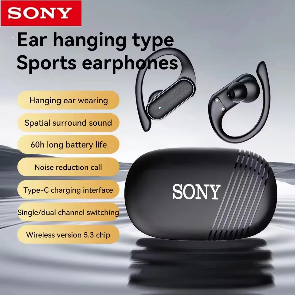 オリジナル Bluetooth 5.3 イヤホン TWS ワイヤレス HiFi ヘッドフォン イヤーフック ランニング スポーツ コール ゲーム ヘッドセット LED ディスプレイ