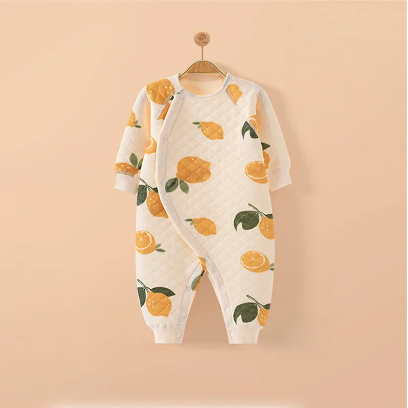 Bebê meninos meninas roupas recém-nascidos mergulho algodão grosso macacão outono e inverno manga longa macacão 0-2 anos