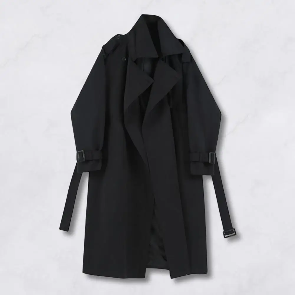 Women Long Cardigan Jacket Stylish Women's Windbreaker with Belted Overcoat Design Mid-length Coat with Pockets for Fashionable