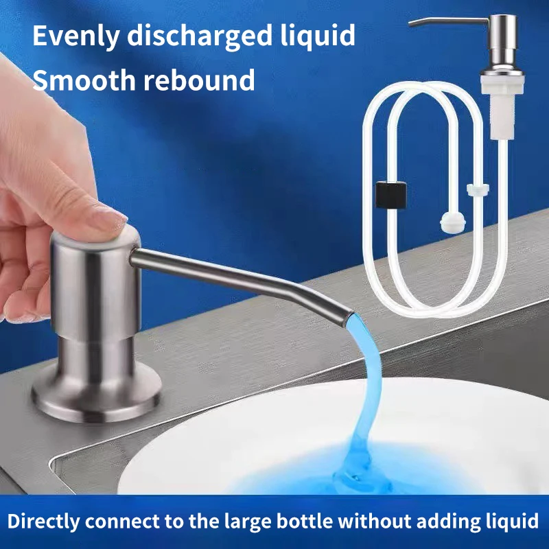 1PCS New 500ml / 350ml Bottle Liquid Soap Dispensers Durable Stainless Steel Pump Useful Kitchen Sink Tools Kitchen Accessories