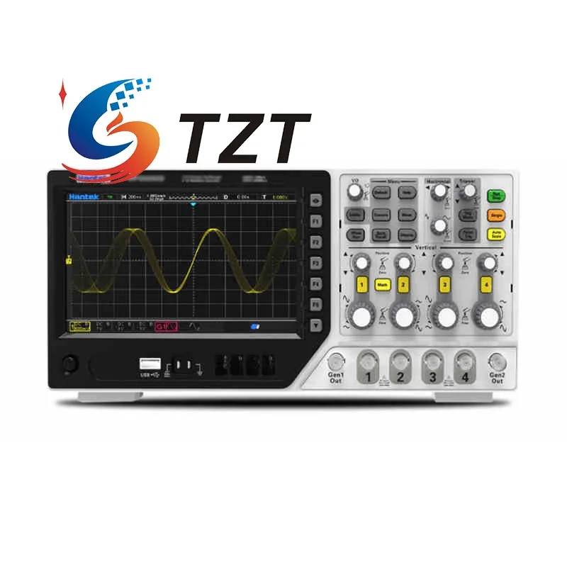TZT Hantek MPO6204D 200MHz 6-IN-1 Multifunctional Oscilloscope 4CH+2CH Signal Source + 16CH Logic Analyzer with 7-Inch Touch Scr