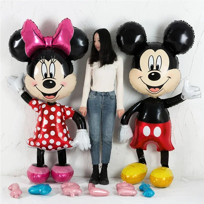 Ballons de dessin animé Minnie Mouse pour enfants, décorations de fête d'anniversaire pour enfants, ballons en aluminium Kawaii, jouets mignons pour enfants, 112cm