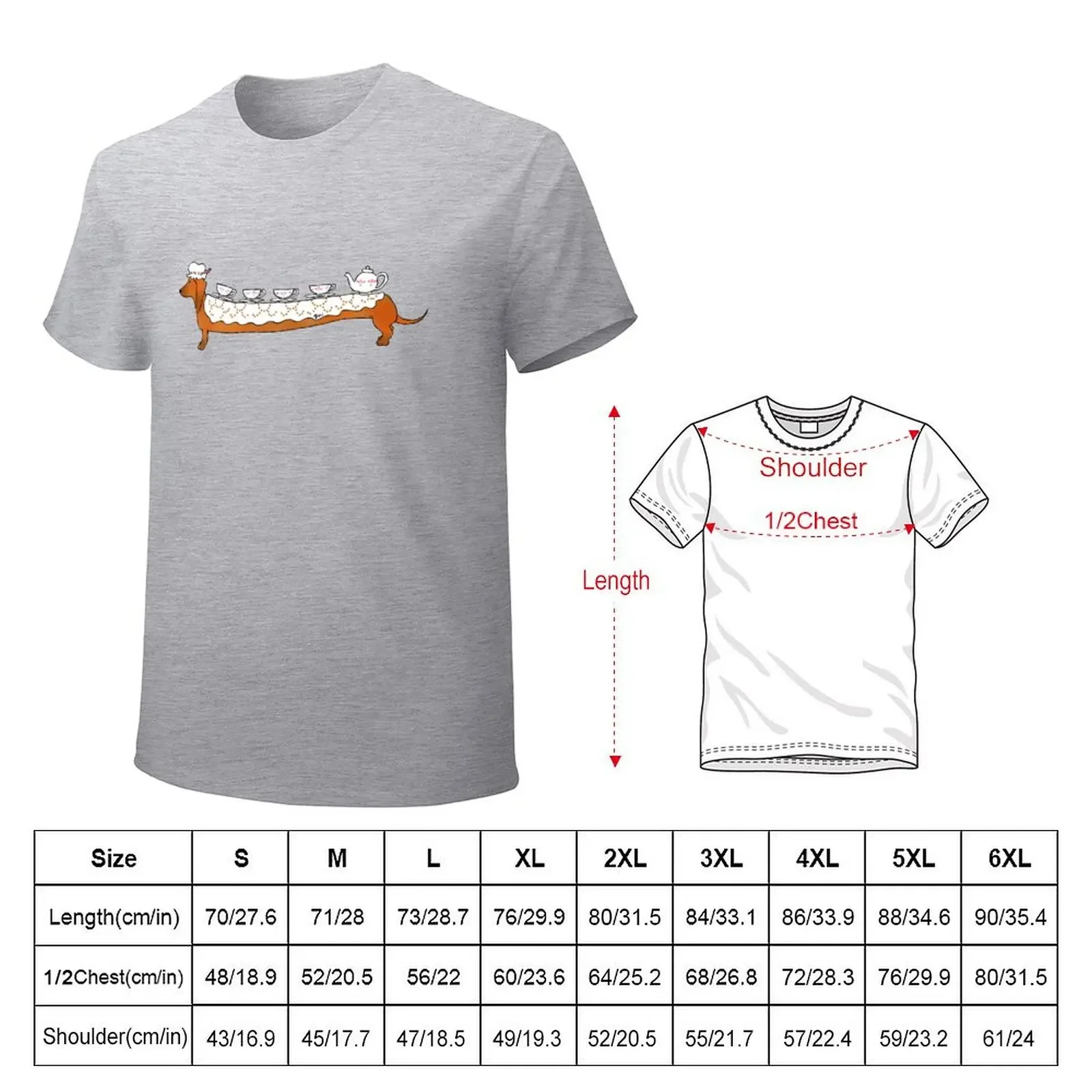 Teatime Doxie T-Shirt plus size tops oversizeds mens funny t shirts