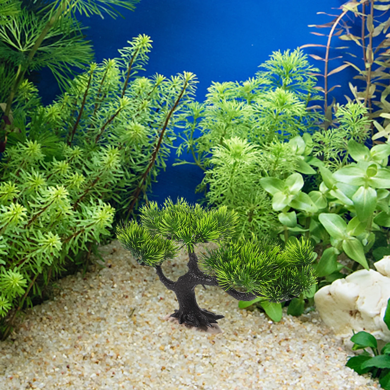 

Realistic Aquarium Plants Plastic Decorations for Fish Tank L scaping Bonsai Tree Reptile TerrariumWater Grass Pet Supplies