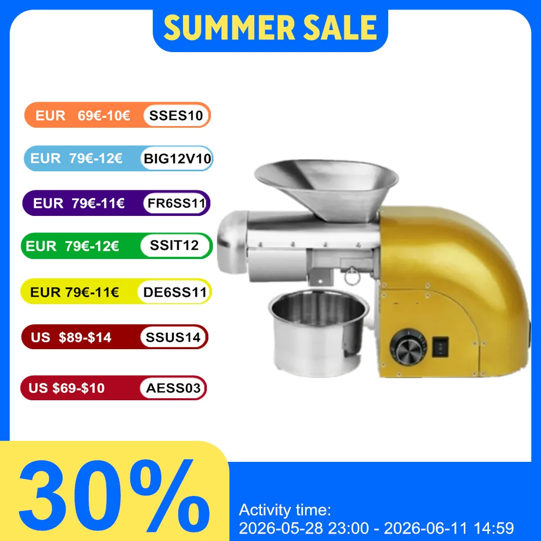 

Intelligent Oil Press Automatic Household Stainless Steel Hot Cold Oil Extraction Machine Temperature Control Sesame Oil Peanut
