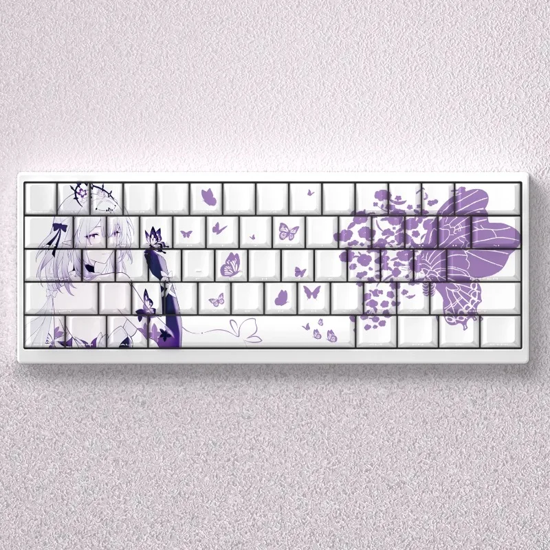 Butterfly Keycap Custom Anime Cherry Profile Five Sided Thermal Sublimation PBT Adapted To 60/65/68/75/87 Mechanical Keyboard