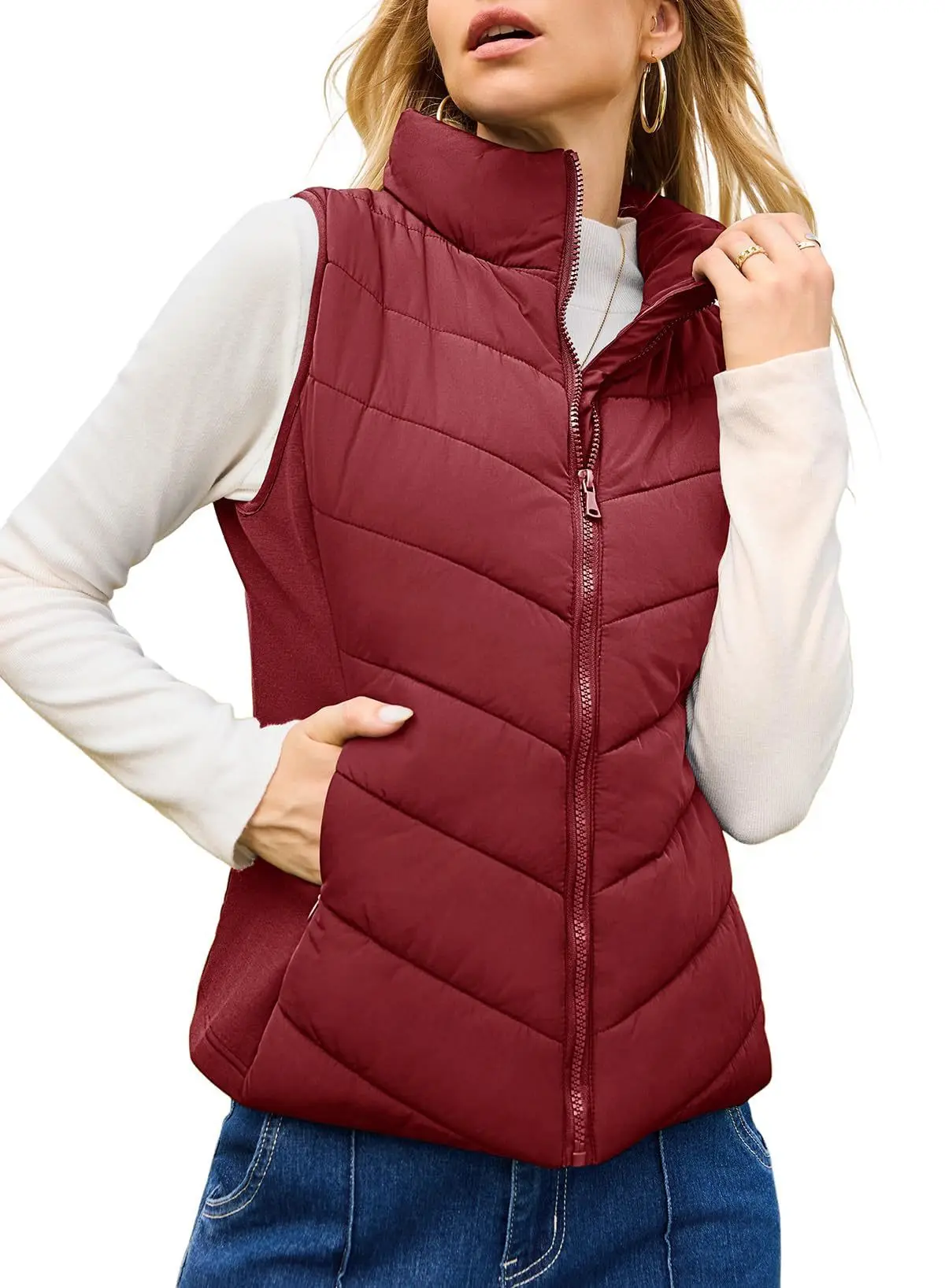 Cotton Vests Jacket Sleeveless Coat Women Autumn Winter Casual Waistcoat Stand Collar Zipper Puffer Parkas Warm Thick Outwear