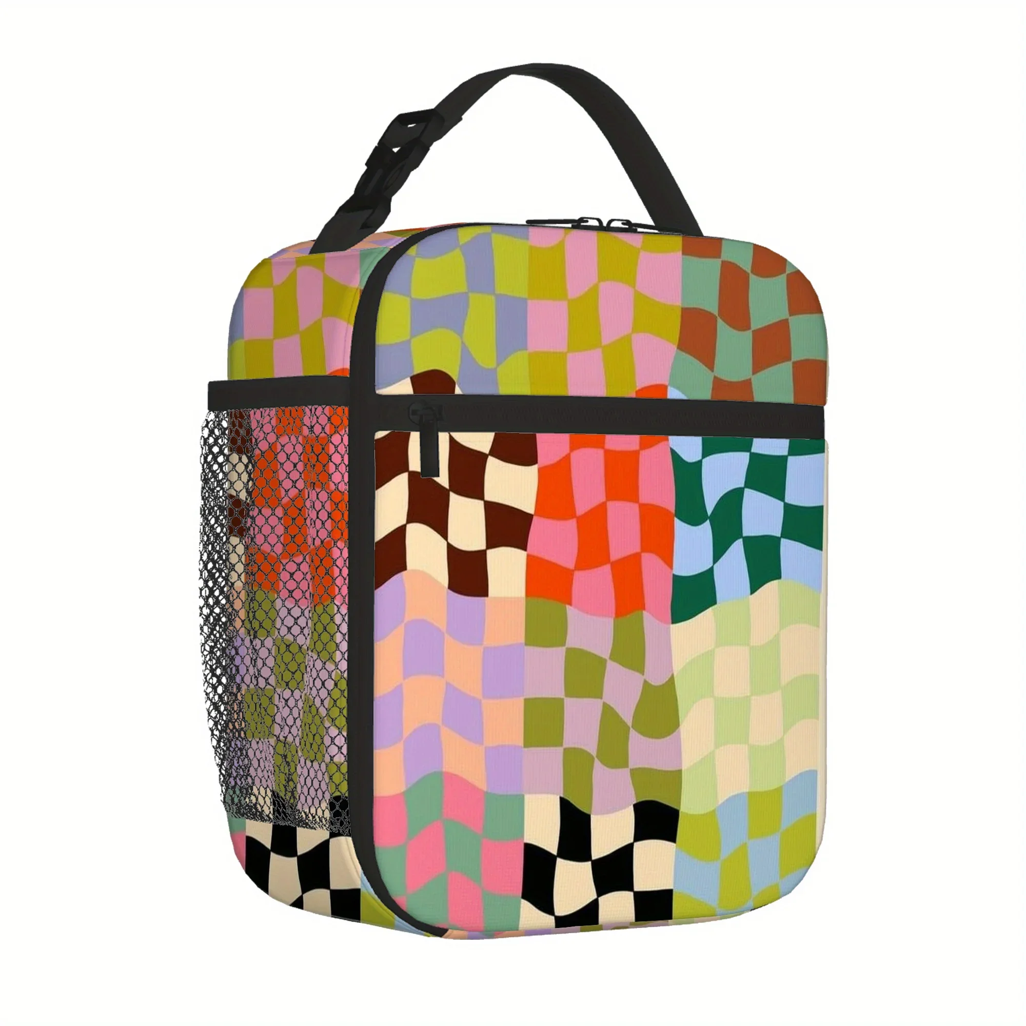 1pc a Printed Checkerboard Pattern Thermal Bag, Designed for Insulation And Not for Food Contact. Ideal for Home, Restaurants, O