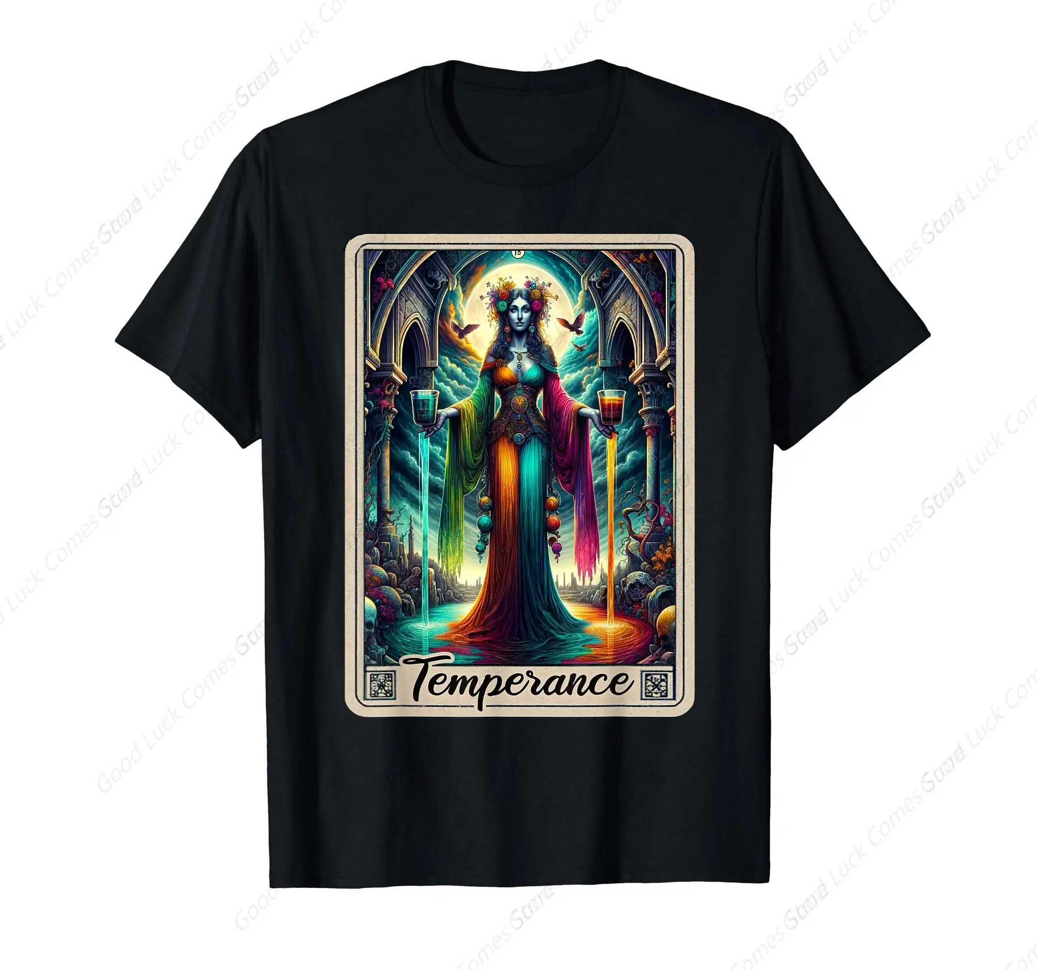 Temperance Occult Vintage Witch Spiritual Divine Tarot T-Shirt Gift Men Women's Casual Oversized Tee Shirt