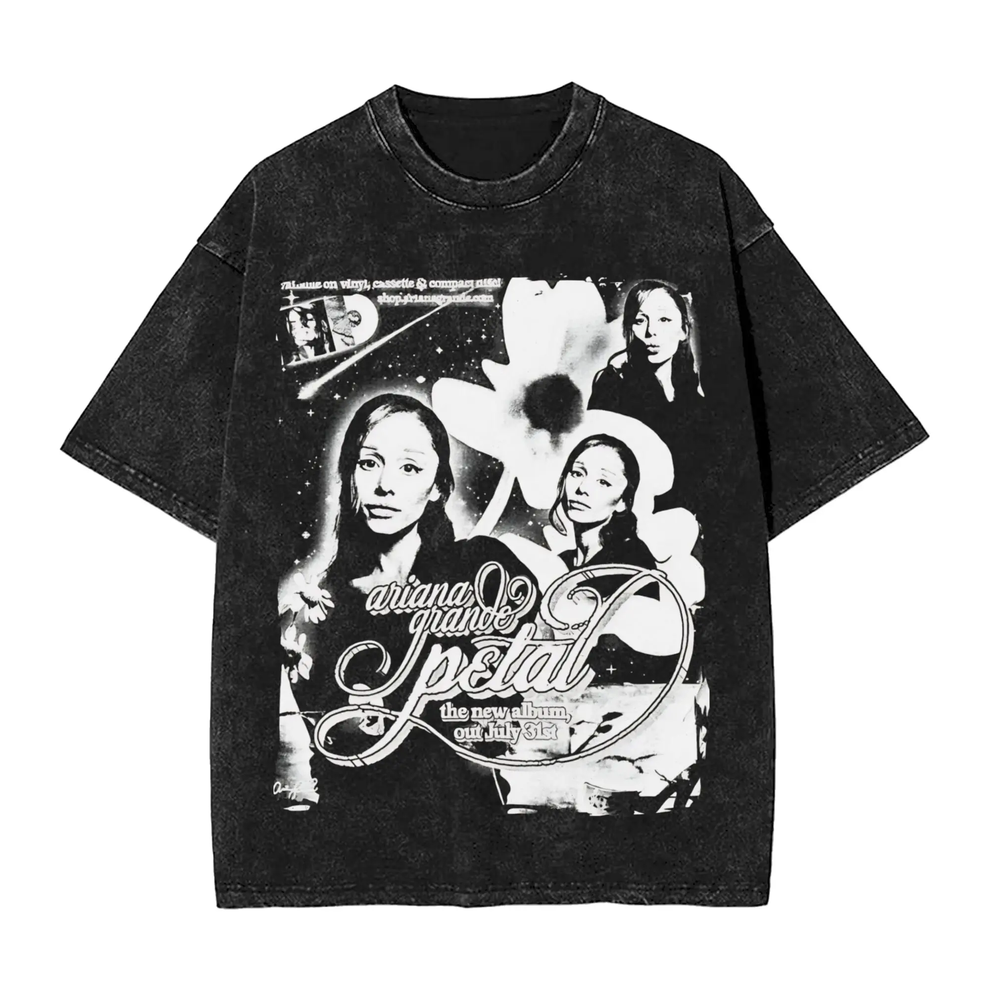 Arianas Grandes The Eternal Sunshine Tour 2026 Washed T Shirt Streetwear Hip Hop Cool T-Shirts  Tees for Men Women
