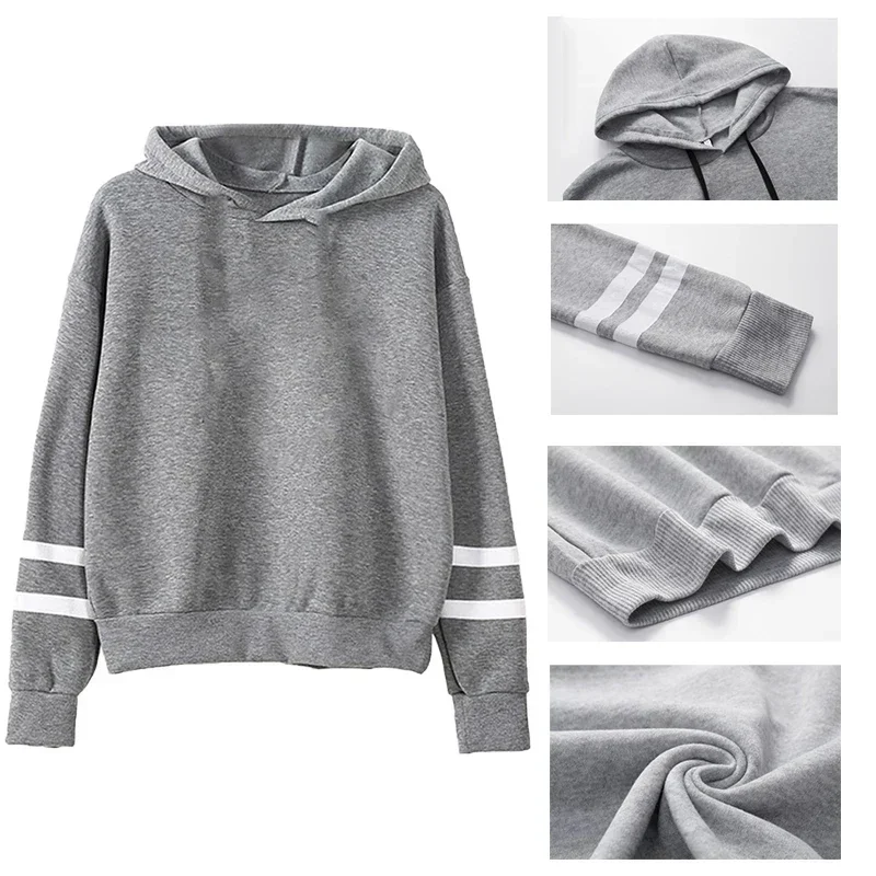 Sudadera con capucha para mujer, jersey de manga larga con logotipo personalizado, informal, holgado, de lana, artesanal, para primavera