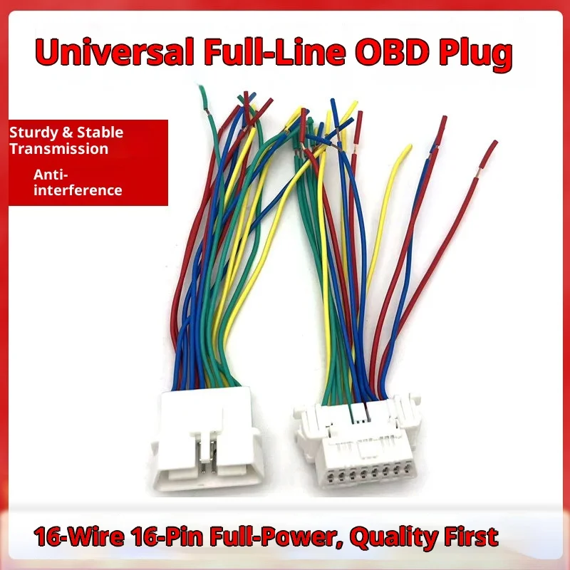 

Full Line Obd Detection Port Socket Obd Detection Port Car Neutral Plug Male Female 16-pin Plug Wiring Harness Repair Toolparts