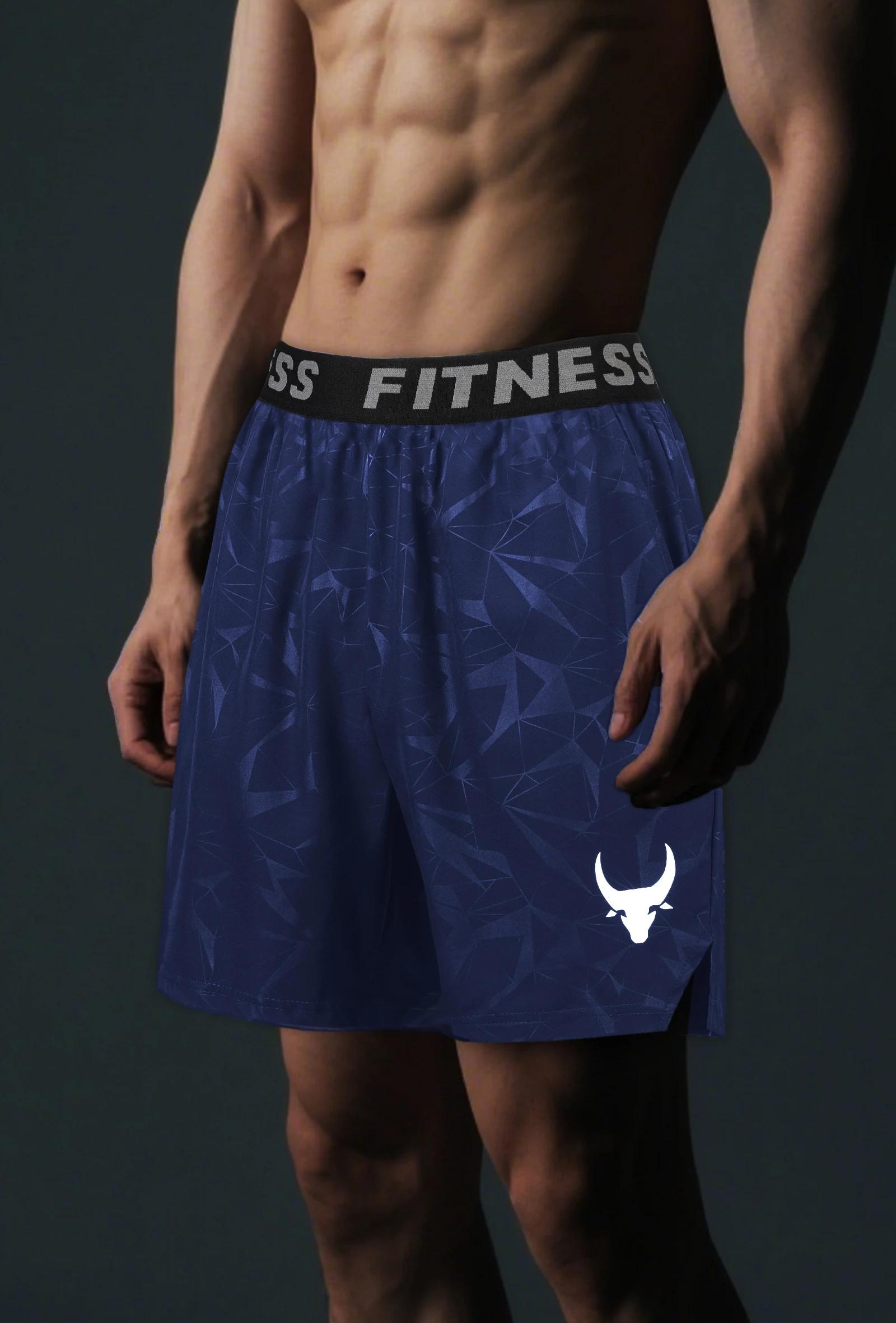 

Men'S Athletic Casual Elastic Waistband Shorts with Geometric Pattern Elastic Waist Lightweight Non-Stretch Gym Shorts