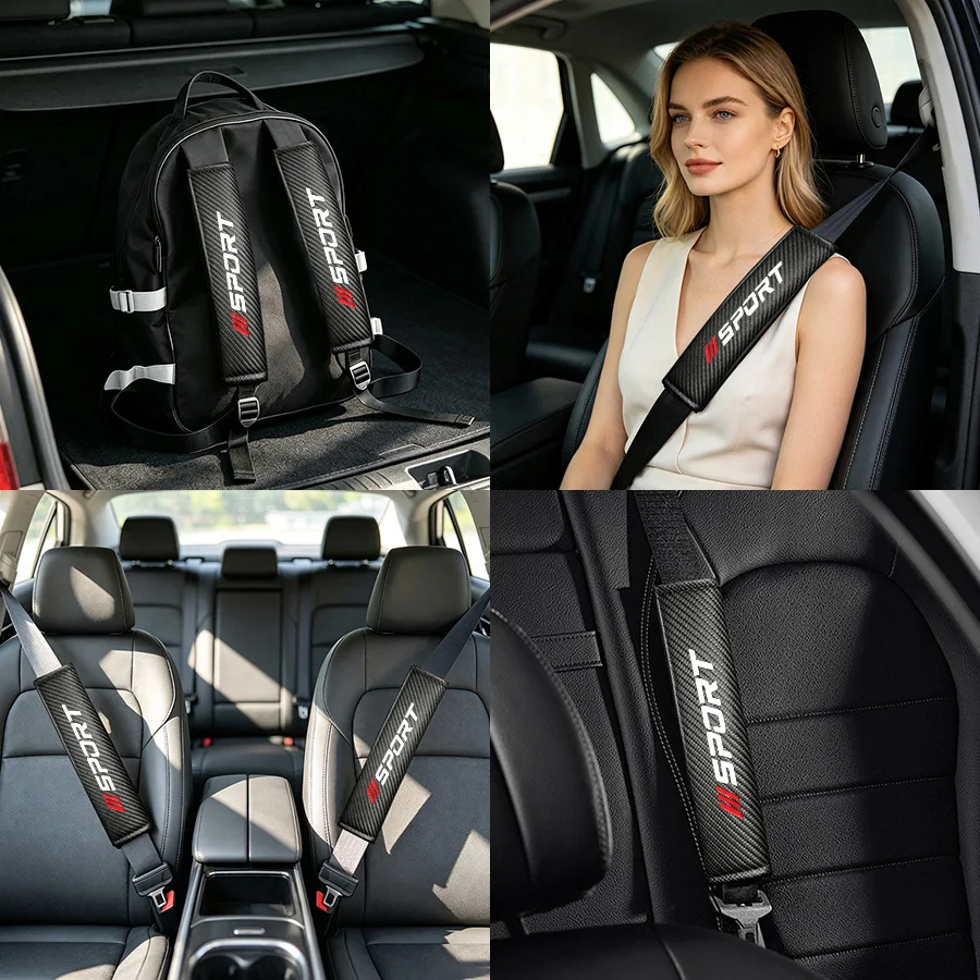 Carbon Fiber Texture PU Leather Shoulder Protector Covers