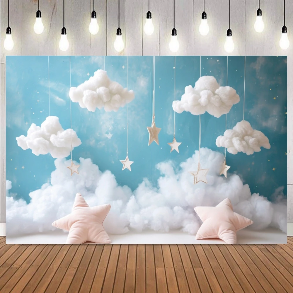 Newborn Baby 1st Birthday Party Backdrop Balloons Girl Boy Baby Shower Cake Smash Photography Background Decor Photo Studio Prop