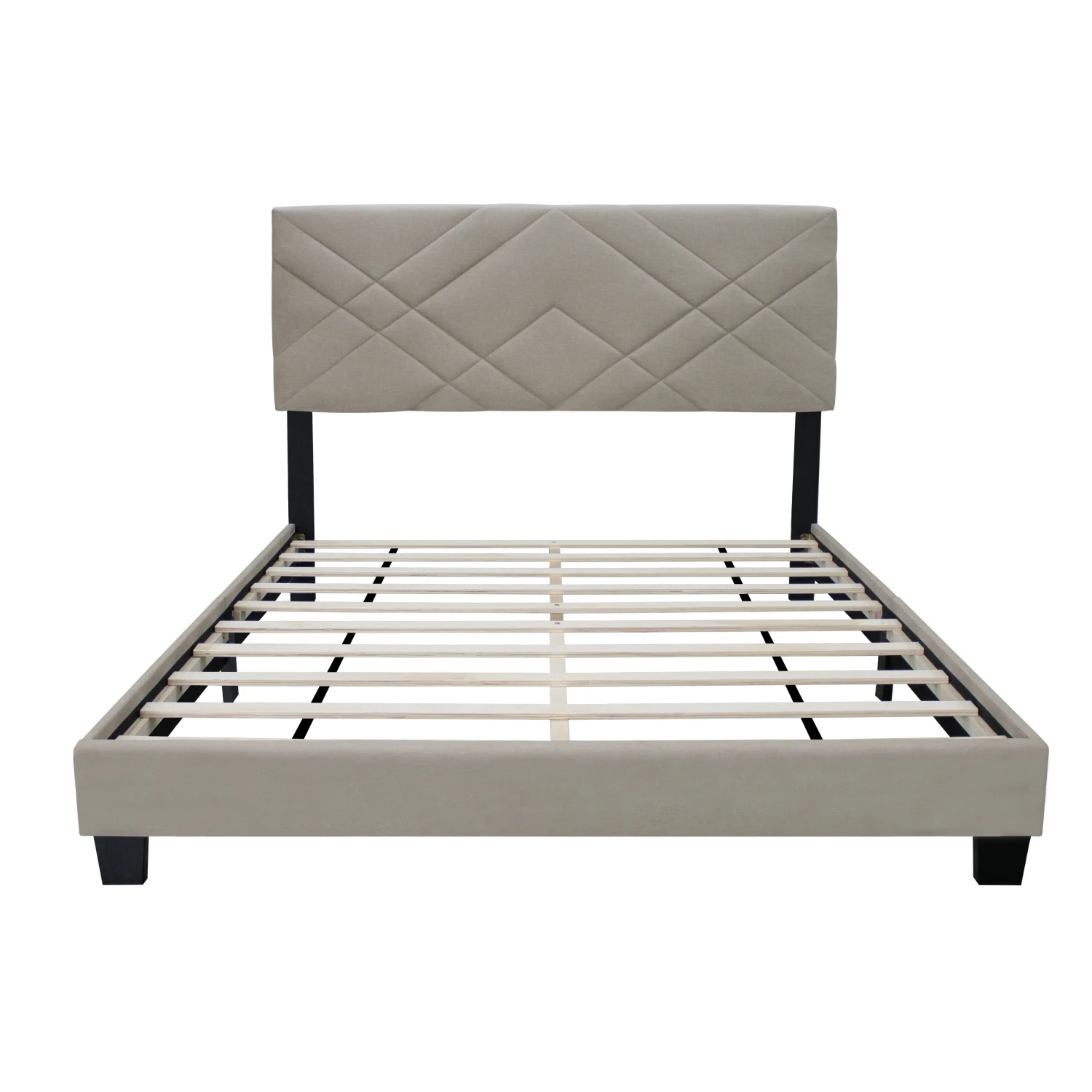 Queen Size Adjustable Upholstered Bed Frame, Stain Resistant, Easy Clean, Simple Design for Any Room